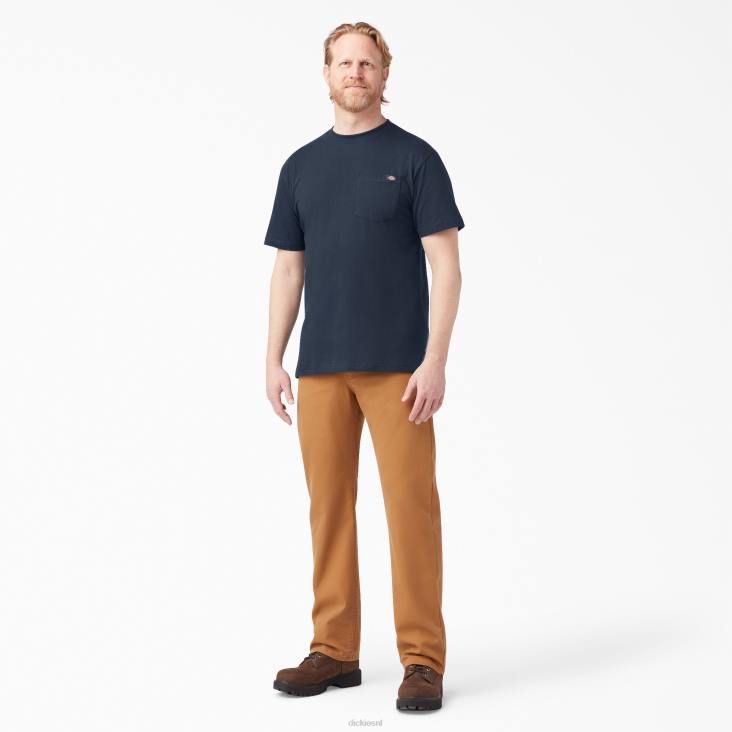 Heren Dickies T-shirt met korte mouwen en lichtgewicht zak donker marineblauw (dn) kleding 6F0X575