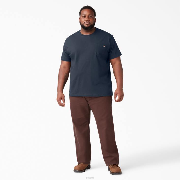 Heren Dickies T-shirt met korte mouwen en lichtgewicht zak donker marineblauw (dn) kleding 6F0X575