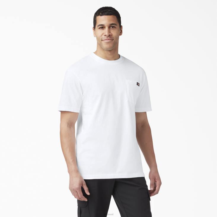 Heren Dickies T-shirt met korte mouwen en lichtgewicht zak wit (wh) kleding 6F0X576