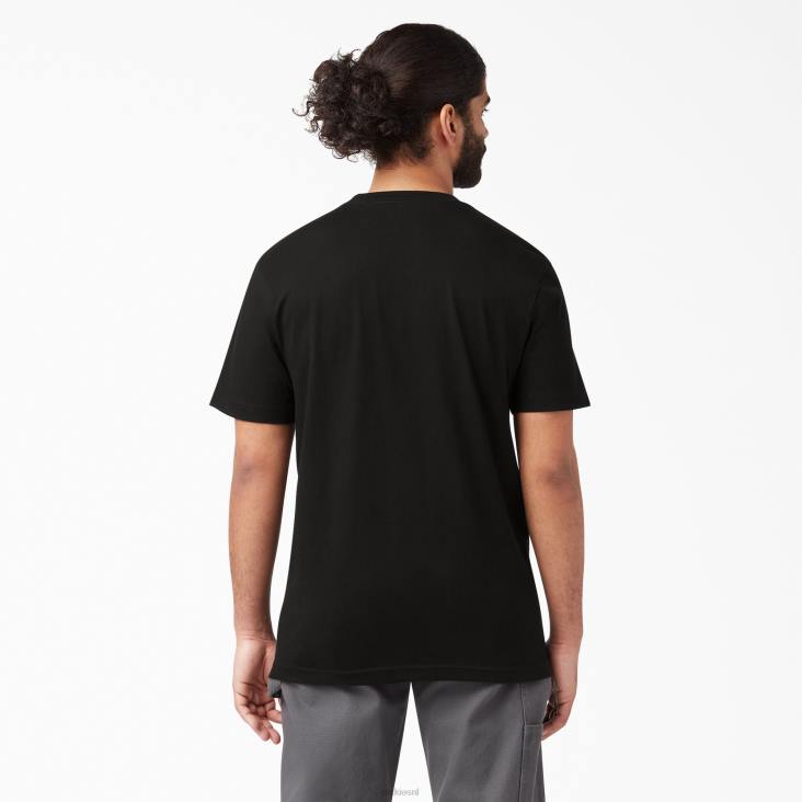 Heren Dickies T-shirt met korte mouwen en lichtgewicht zak zwart (bk) kleding 6F0X573