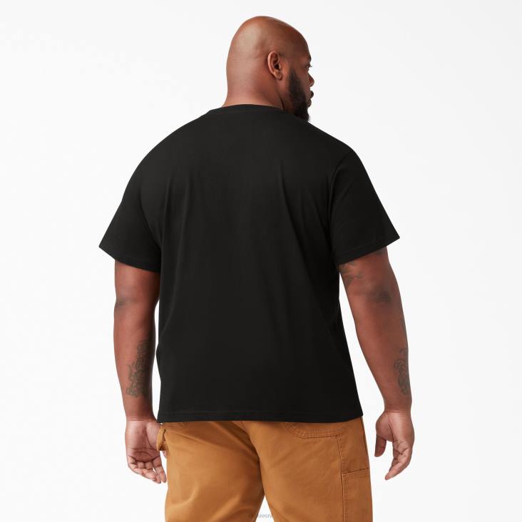 Heren Dickies T-shirt met korte mouwen en lichtgewicht zak zwart (bk) kleding 6F0X573