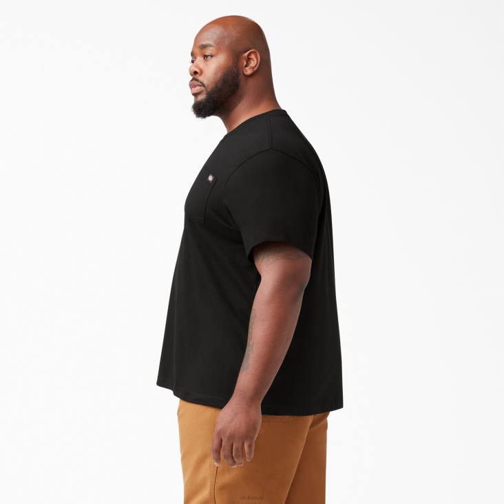 Heren Dickies T-shirt met korte mouwen en lichtgewicht zak zwart (bk) kleding 6F0X573