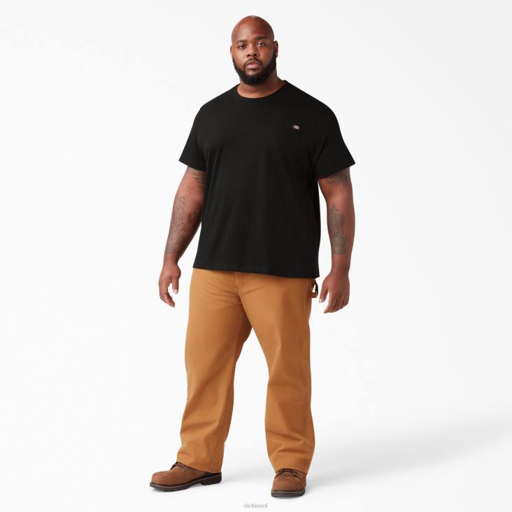 Heren Dickies T-shirt met korte mouwen en lichtgewicht zak zwart (bk) kleding 6F0X573