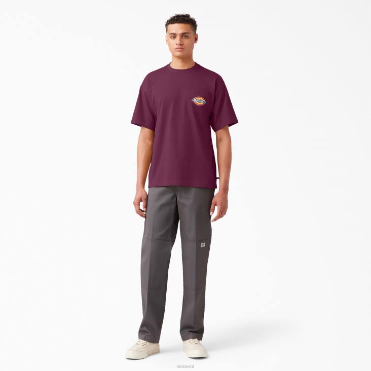 Heren Dickies T-shirt met logozak op de borst druivenwijn (gw9) kleding 6F0X894