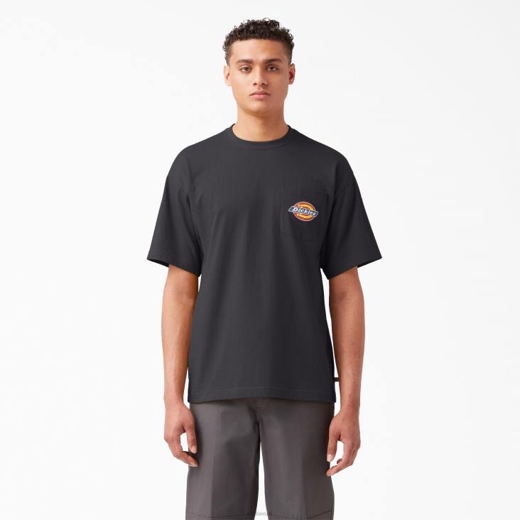 Heren Dickies T-shirt met logozak op de borst zwart (kbk) kleding 6F0X896