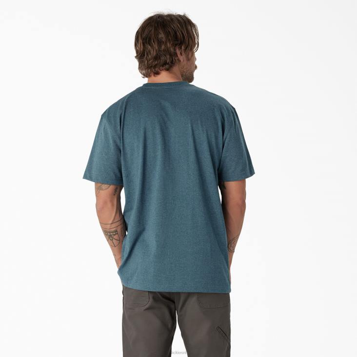 Heren Dickies T-shirt met zwaargewicht logo en korte mouwen baltisch blauw (knop) kleding 6F0X737
