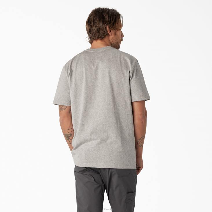 Heren Dickies T-shirt met zwaargewicht logo en korte mouwen grijs gespikkeld (hg) kleding 6F0X738