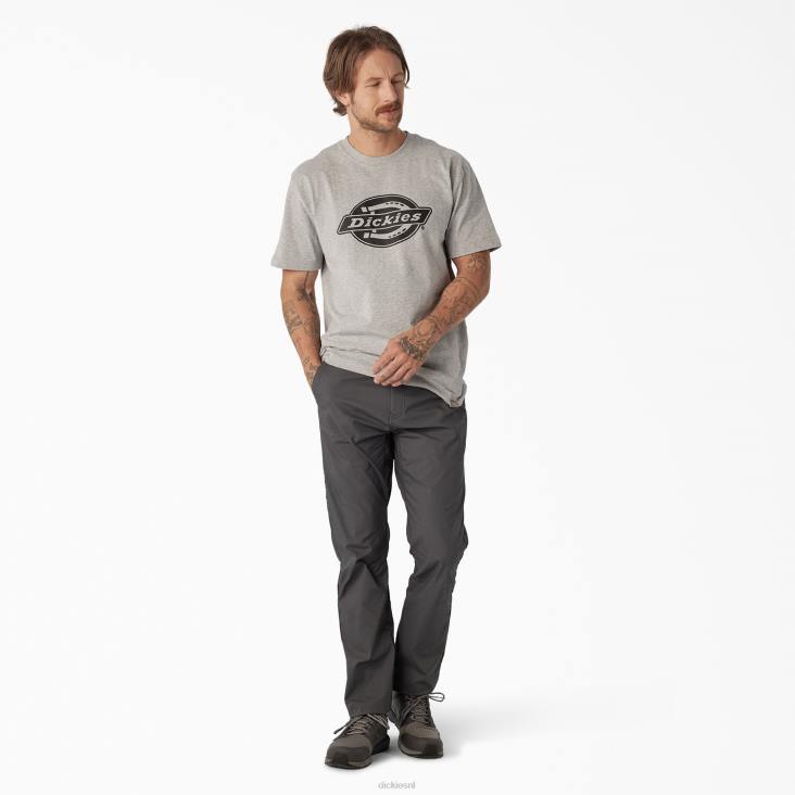 Heren Dickies T-shirt met zwaargewicht logo en korte mouwen grijs gespikkeld (hg) kleding 6F0X738