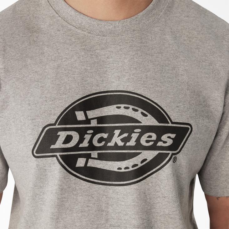 Heren Dickies T-shirt met zwaargewicht logo en korte mouwen grijs gespikkeld (hg) kleding 6F0X738