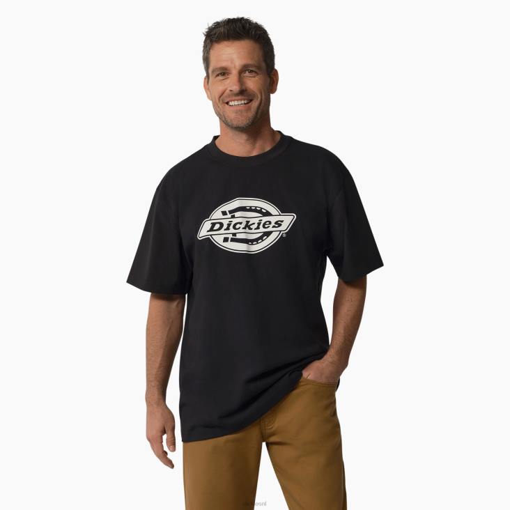 Heren Dickies T-shirt met zwaargewicht logo en korte mouwen zwart (kbk) kleding 6F0X739