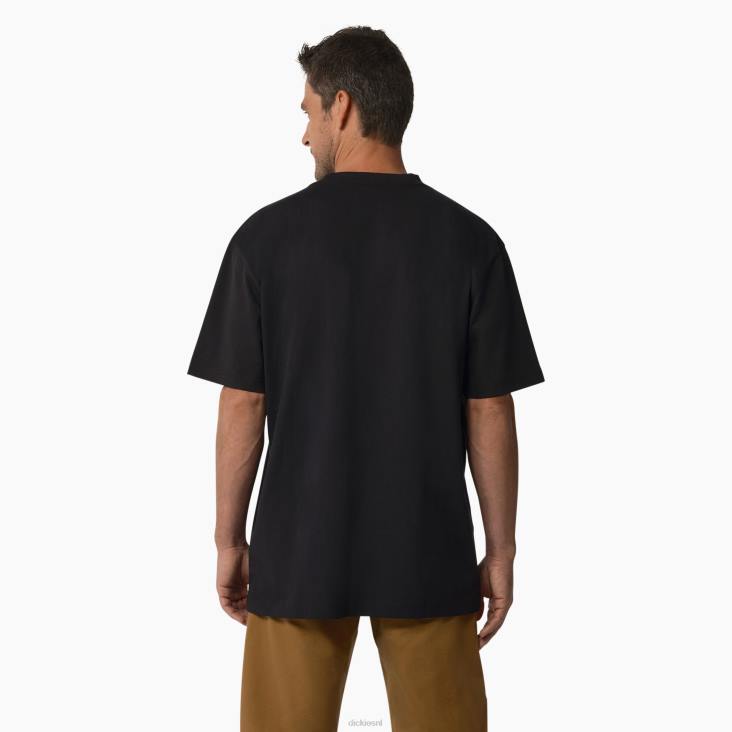 Heren Dickies T-shirt met zwaargewicht logo en korte mouwen zwart (kbk) kleding 6F0X739