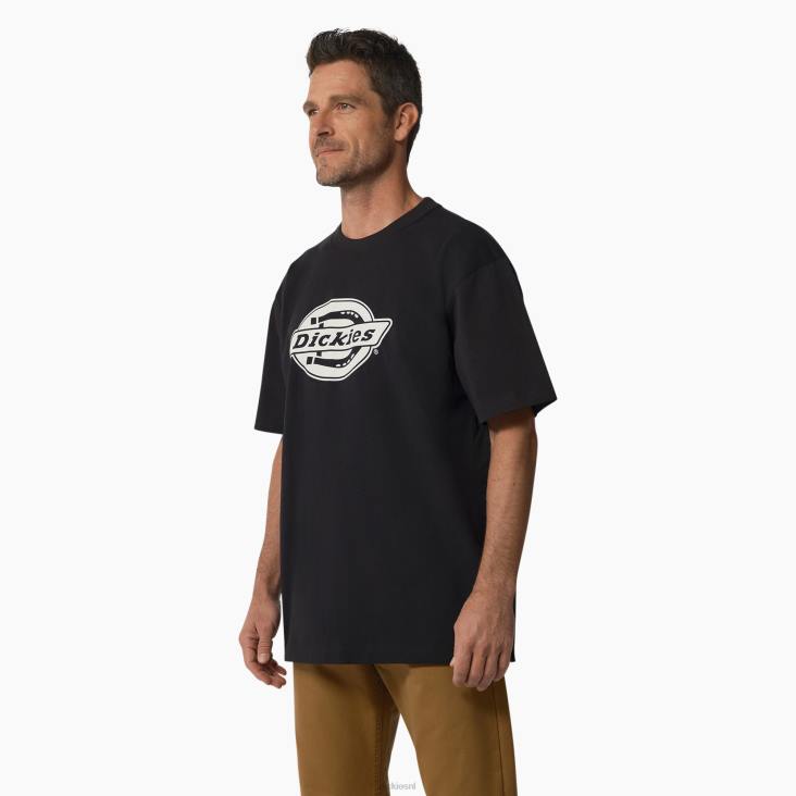Heren Dickies T-shirt met zwaargewicht logo en korte mouwen zwart (kbk) kleding 6F0X739