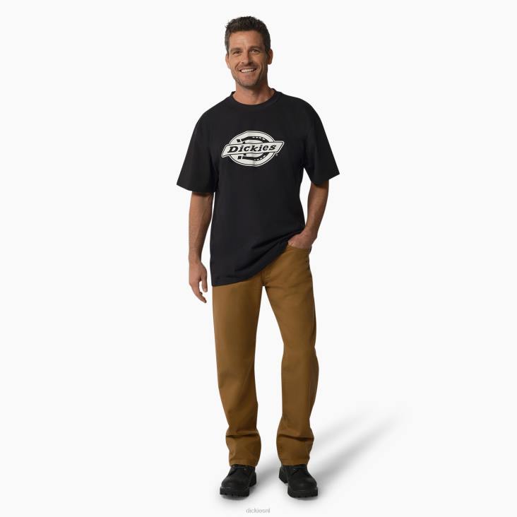 Heren Dickies T-shirt met zwaargewicht logo en korte mouwen zwart (kbk) kleding 6F0X739