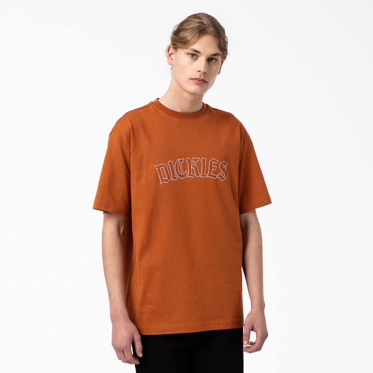 Heren Dickies Union Springs T-shirt met korte mouwen peperkoek bruin (ie) kleding 6F0X798