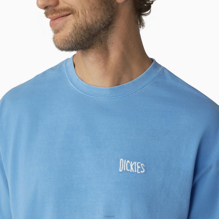 Heren Dickies bandon t-shirt met korte mouwen azuurblauwe pigmentwash (awg) kleding 6F0X788
