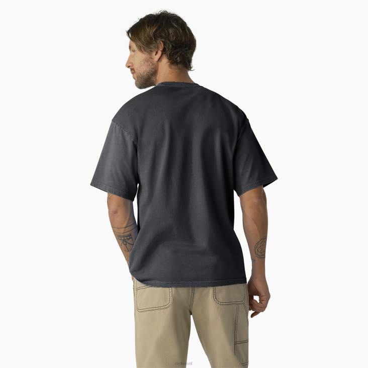 Heren Dickies bandon t-shirt met korte mouwen zwarte pigmentwas (bwg) kleding 6F0X789