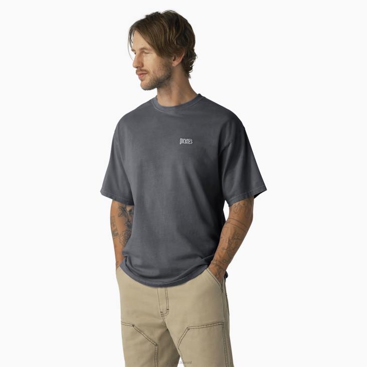 Heren Dickies bandon t-shirt met korte mouwen zwarte pigmentwas (bwg) kleding 6F0X789