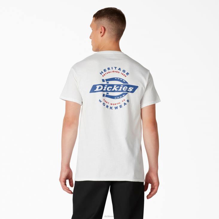 Heren Dickies erfgoed grafisch t-shirt wit (wh) kleding 6F0X905
