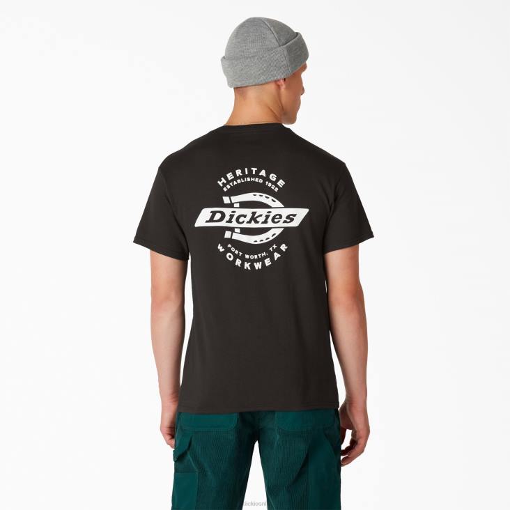 Heren Dickies erfgoed grafisch t-shirt zwart (bk) kleding 6F0X903