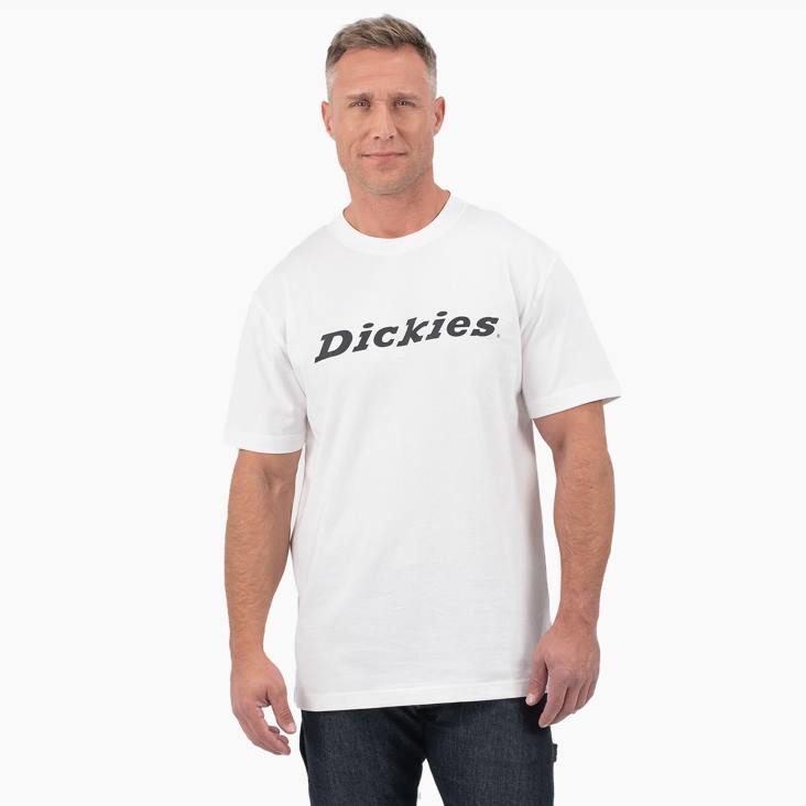 Heren Dickies grafisch T-shirt met korte mouwen en woordmerk wit (wh) kleding 6F0X816