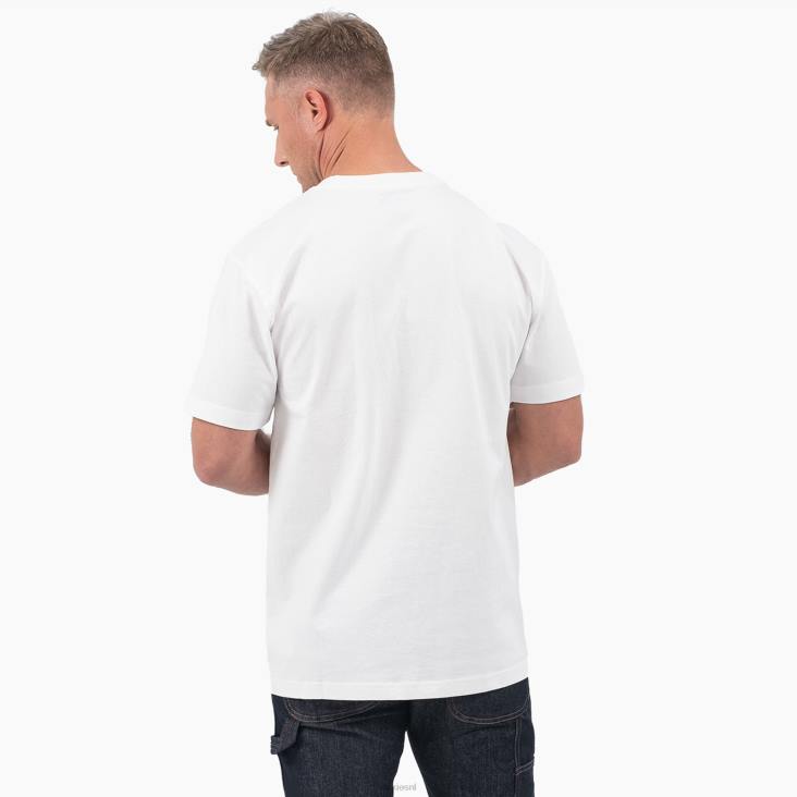 Heren Dickies grafisch T-shirt met korte mouwen en woordmerk wit (wh) kleding 6F0X816