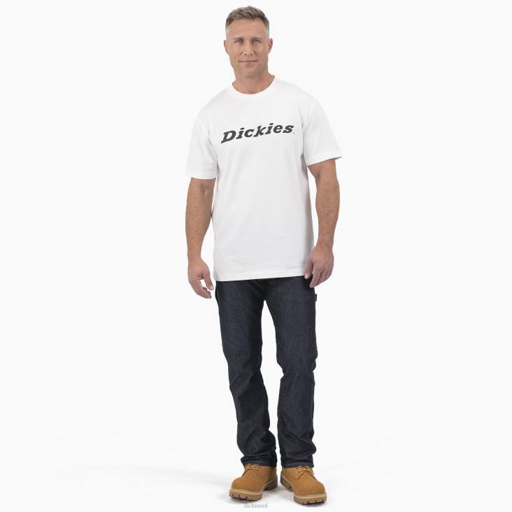 Heren Dickies grafisch T-shirt met korte mouwen en woordmerk wit (wh) kleding 6F0X816