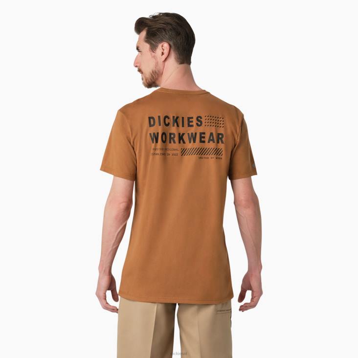 Heren Dickies grafisch t-shirt met koelprestaties bruine eend (bd) kleding 6F0X900