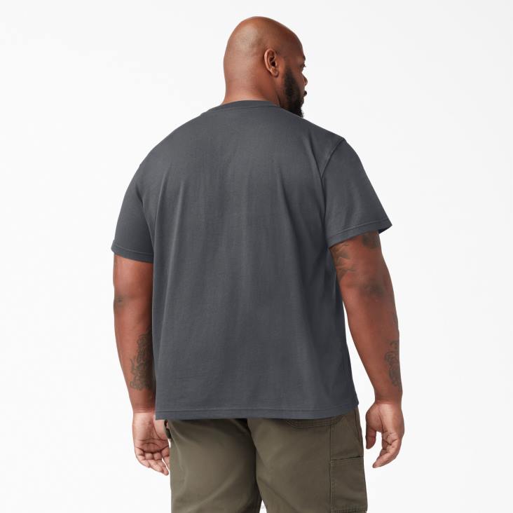 Heren Dickies henley t-shirt met korte mouwen van zware kwaliteit antracietgrijs (ch) kleding 6F0X636