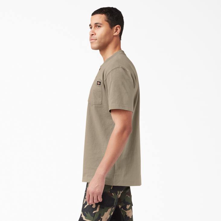 Heren Dickies henley t-shirt met korte mouwen van zware kwaliteit woestijnzand (ds) kleding 6F0X638