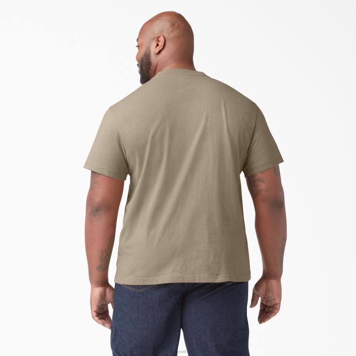 Heren Dickies henley t-shirt met korte mouwen van zware kwaliteit woestijnzand (ds) kleding 6F0X638