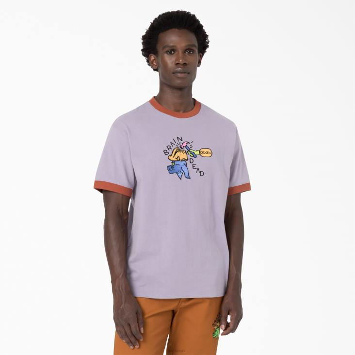 Heren Dickies hersendood geborduurd t-shirt paars (pr) kleding 6F0X759