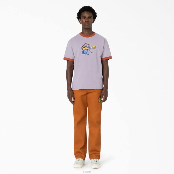 Heren Dickies hersendood geborduurd t-shirt paars (pr) kleding 6F0X759