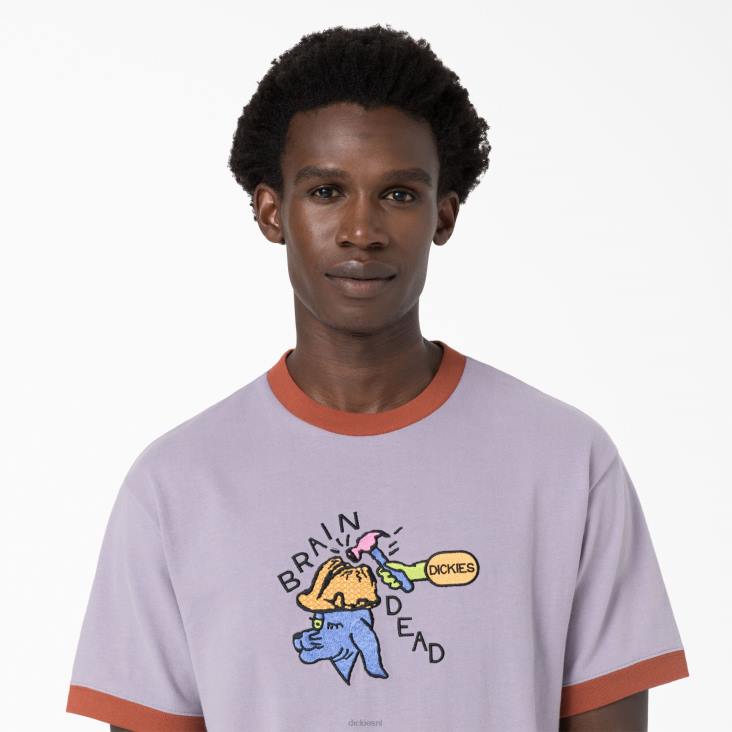 Heren Dickies hersendood geborduurd t-shirt paars (pr) kleding 6F0X759