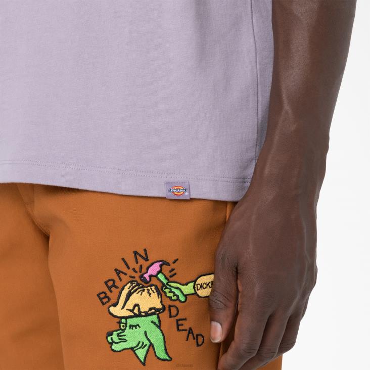 Heren Dickies hersendood geborduurd t-shirt paars (pr) kleding 6F0X759