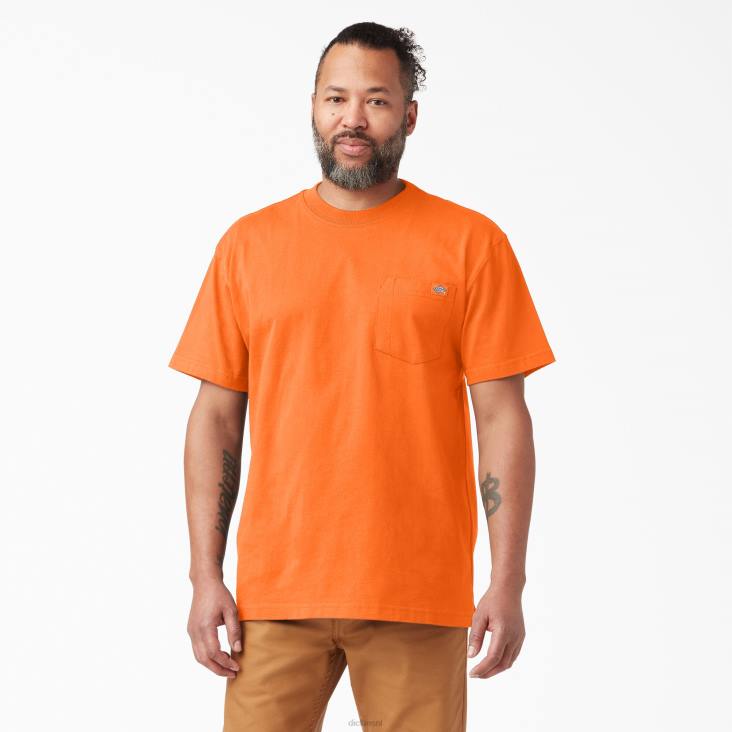 Heren Dickies neon zwaargewicht T-shirt met korte mouwen fel oranje (bod) kleding 6F0X570