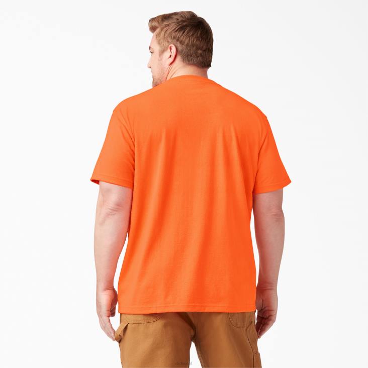 Heren Dickies neon zwaargewicht T-shirt met korte mouwen fel oranje (bod) kleding 6F0X570