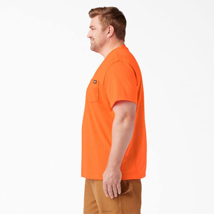 Heren Dickies neon zwaargewicht T-shirt met korte mouwen fel oranje (bod) kleding 6F0X570