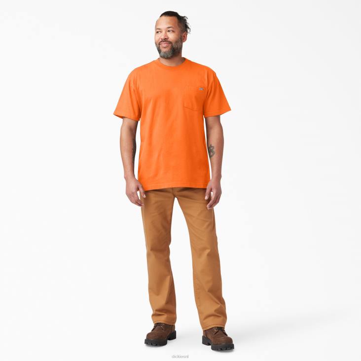 Heren Dickies neon zwaargewicht T-shirt met korte mouwen fel oranje (bod) kleding 6F0X570