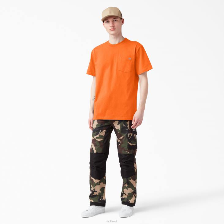 Heren Dickies neon zwaargewicht T-shirt met korte mouwen fel oranje (bod) kleding 6F0X570