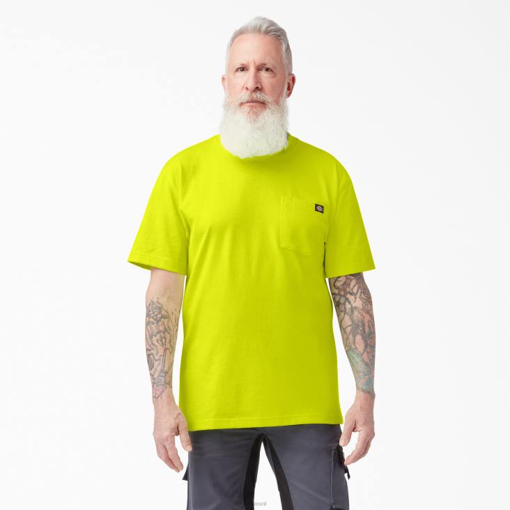 Heren Dickies neon zwaargewicht T-shirt met korte mouwen helder geel (bwd) kleding 6F0X571