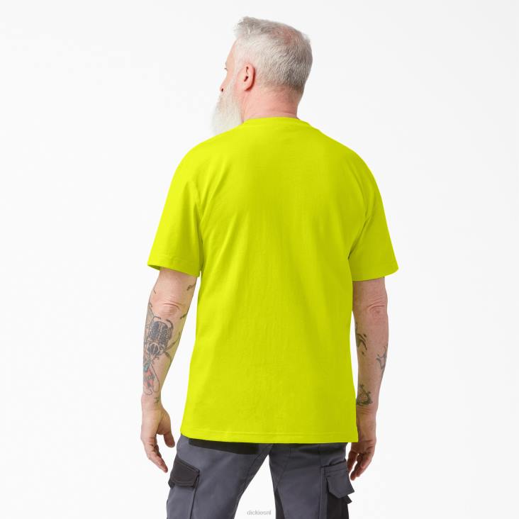 Heren Dickies neon zwaargewicht T-shirt met korte mouwen helder geel (bwd) kleding 6F0X571