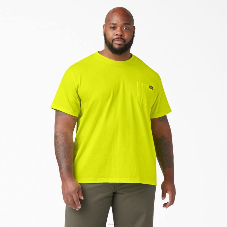 Heren Dickies neon zwaargewicht T-shirt met korte mouwen helder geel (bwd) kleding 6F0X571