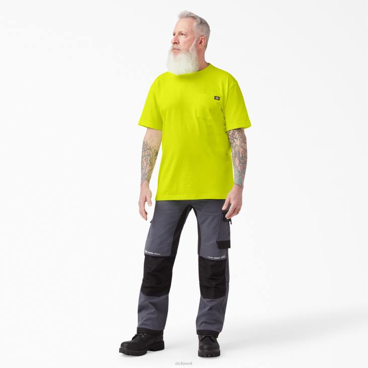 Heren Dickies neon zwaargewicht T-shirt met korte mouwen helder geel (bwd) kleding 6F0X571
