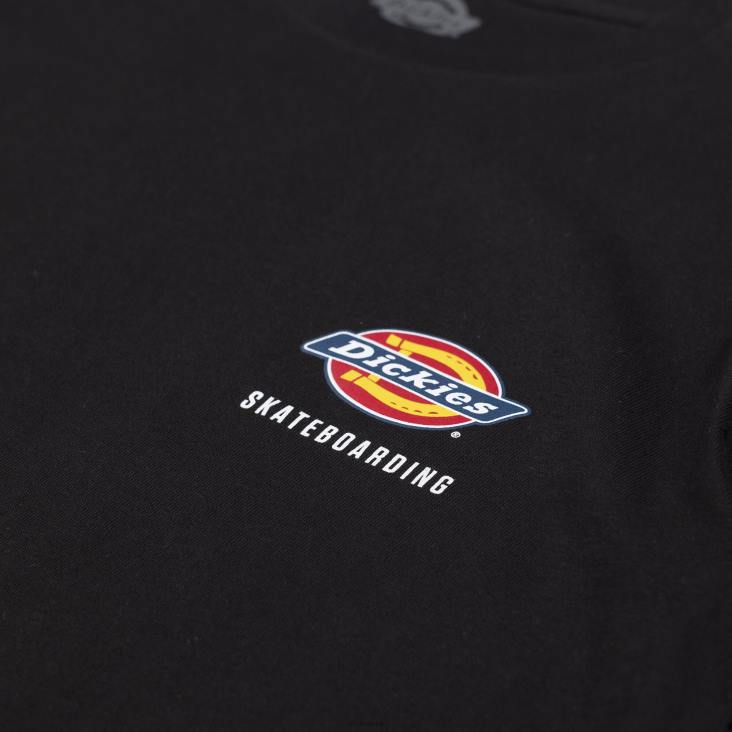 Heren Dickies skateboarden regular fit T-shirt met logo op de borst zwart (kbk) kleding 6F0X860