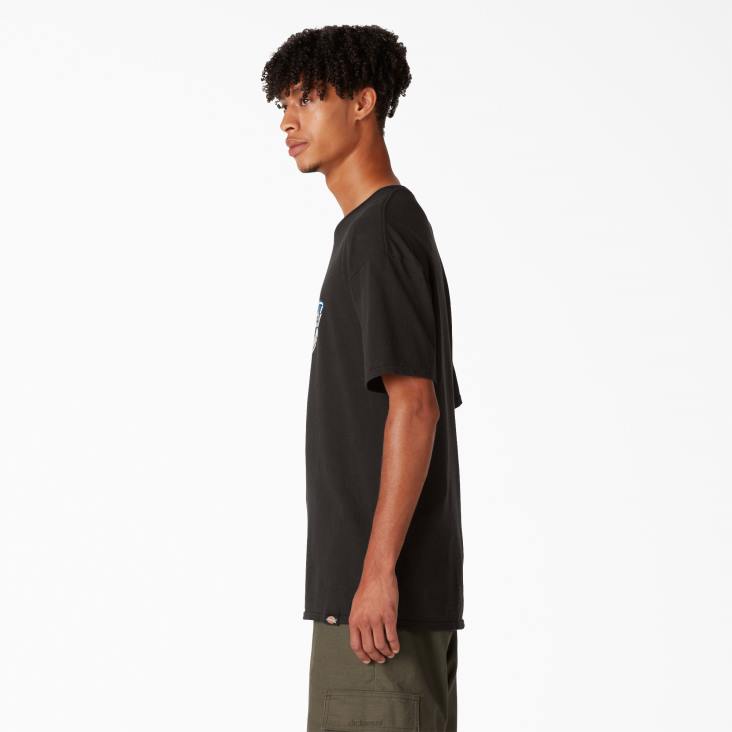 Heren Dickies skateboarden verontruste og grafische t-shirt zwart (bk) kleding 6F0X833
