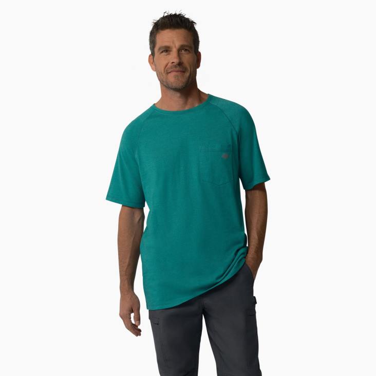 Heren Dickies verkoelend T-shirt met korte mouwen diepe meerheide (d2h) kleding 6F0X545