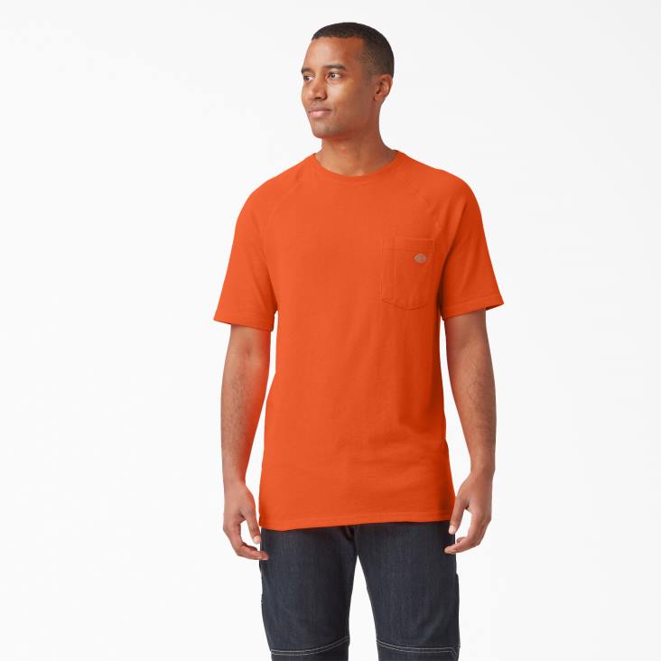 Heren Dickies verkoelend T-shirt met korte mouwen fel oranje (bod) kleding 6F0X537
