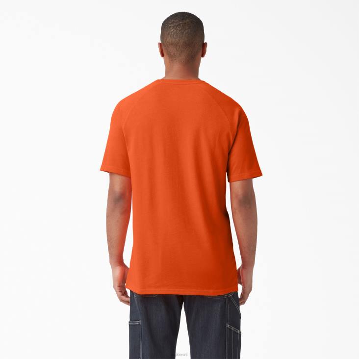 Heren Dickies verkoelend T-shirt met korte mouwen fel oranje (bod) kleding 6F0X537