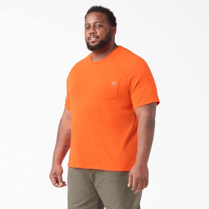 Heren Dickies verkoelend T-shirt met korte mouwen fel oranje (bod) kleding 6F0X537