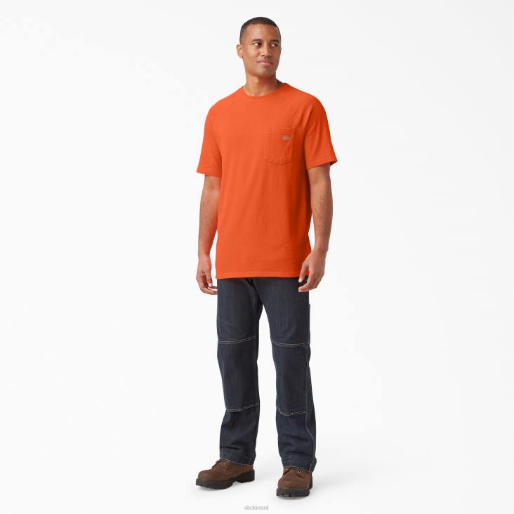 Heren Dickies verkoelend T-shirt met korte mouwen fel oranje (bod) kleding 6F0X537